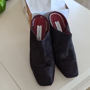 Donald J Pliner Cowhide Mules Python Wedge Heels